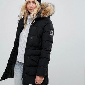 Brave Soul Black Parka Coat Size S